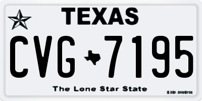 TX license plate CVG7195