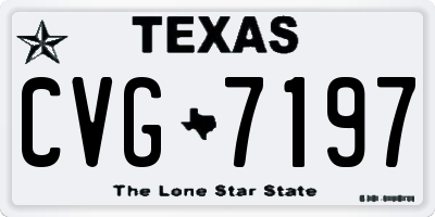 TX license plate CVG7197