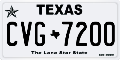 TX license plate CVG7200