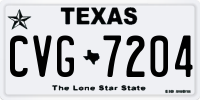 TX license plate CVG7204