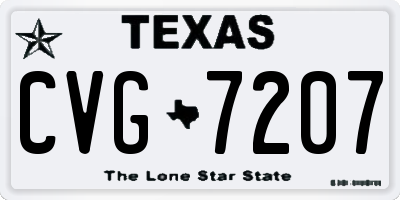 TX license plate CVG7207