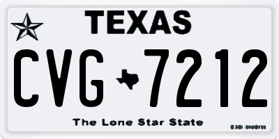TX license plate CVG7212