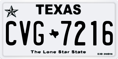 TX license plate CVG7216