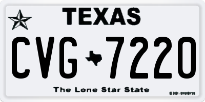 TX license plate CVG7220