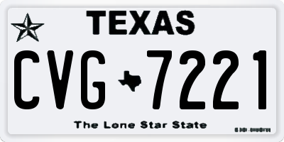 TX license plate CVG7221