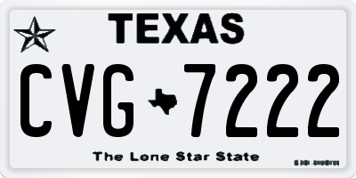 TX license plate CVG7222