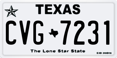 TX license plate CVG7231
