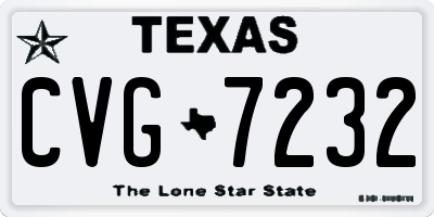 TX license plate CVG7232