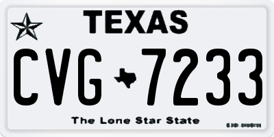 TX license plate CVG7233