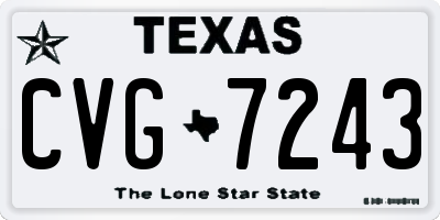 TX license plate CVG7243