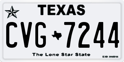 TX license plate CVG7244