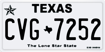 TX license plate CVG7252