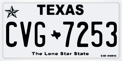 TX license plate CVG7253
