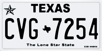 TX license plate CVG7254