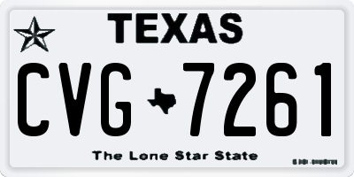 TX license plate CVG7261