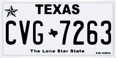 TX license plate CVG7263