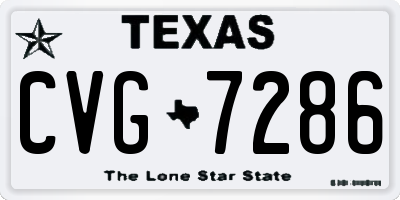 TX license plate CVG7286