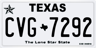 TX license plate CVG7292