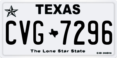 TX license plate CVG7296