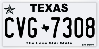 TX license plate CVG7308
