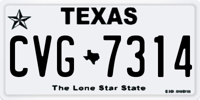 TX license plate CVG7314