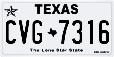 TX license plate CVG7316