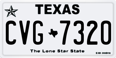 TX license plate CVG7320