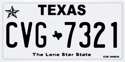 TX license plate CVG7321
