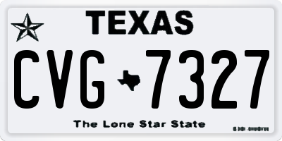 TX license plate CVG7327