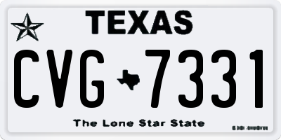 TX license plate CVG7331
