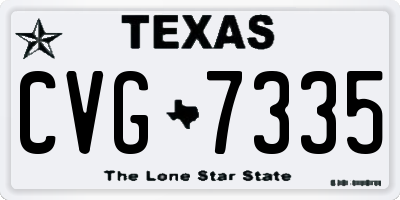 TX license plate CVG7335