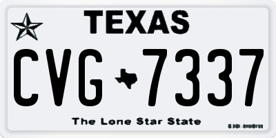 TX license plate CVG7337