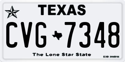 TX license plate CVG7348