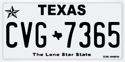 TX license plate CVG7365