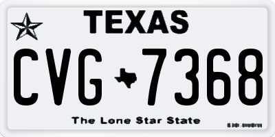 TX license plate CVG7368