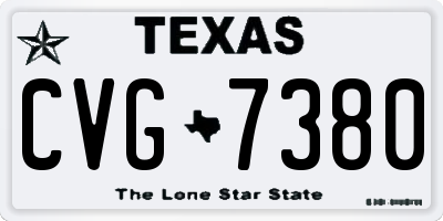 TX license plate CVG7380
