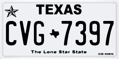 TX license plate CVG7397