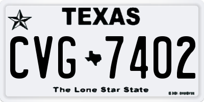 TX license plate CVG7402