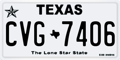 TX license plate CVG7406