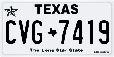 TX license plate CVG7419