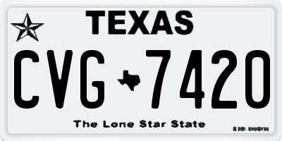 TX license plate CVG7420