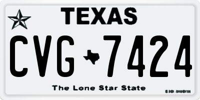 TX license plate CVG7424