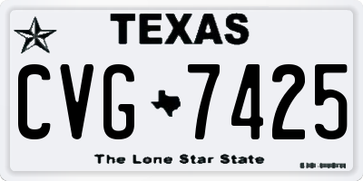 TX license plate CVG7425