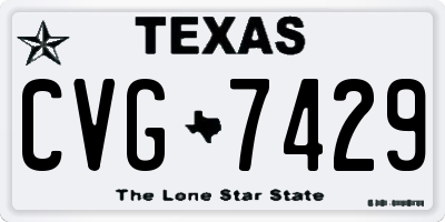 TX license plate CVG7429