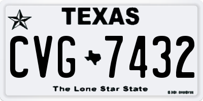 TX license plate CVG7432