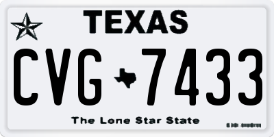 TX license plate CVG7433