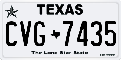 TX license plate CVG7435