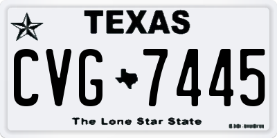 TX license plate CVG7445