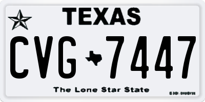 TX license plate CVG7447