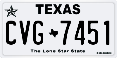 TX license plate CVG7451